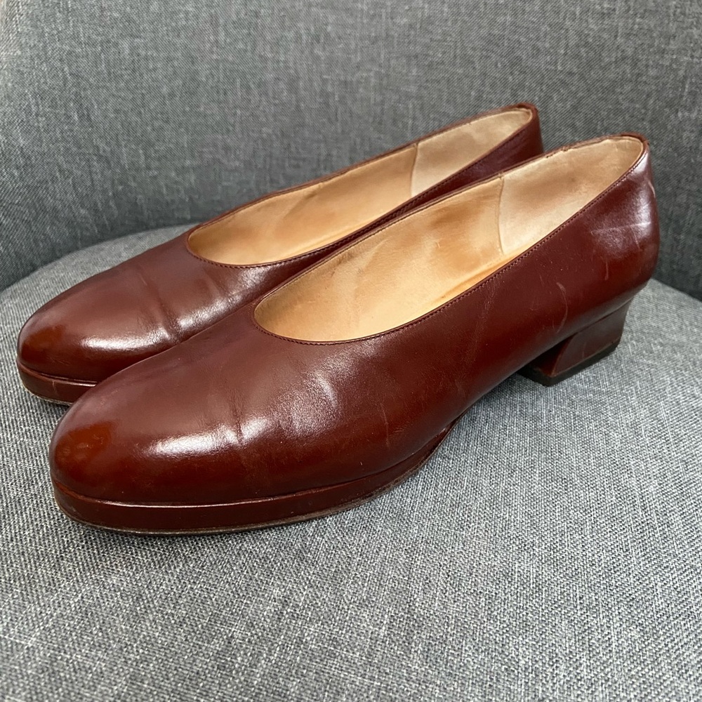 Larry Stuart Leather Heels Brown 6.5